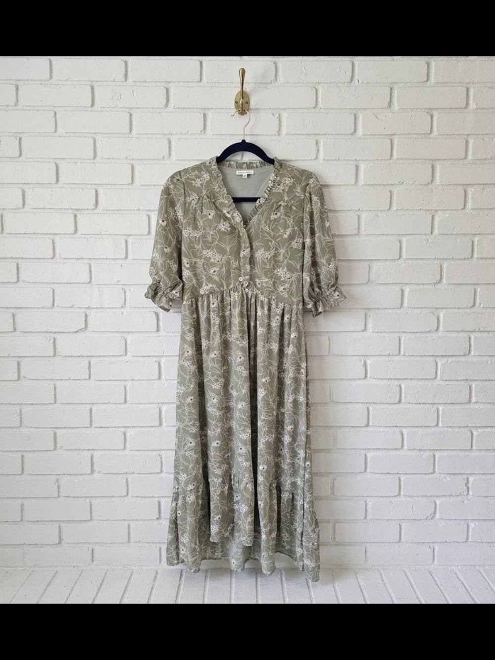 Baltic Born Sage Green Printed Midi Dress - Picture 2 of 5